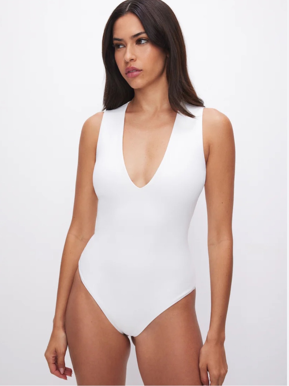 Good American Deep V Neck Sculpting Bodysuit NWT